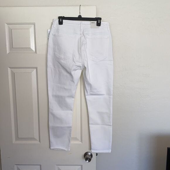 Agolde White Nico High Rise Slim Fit Jeans Contemporary Casual Coastal - Picture 5 of 15